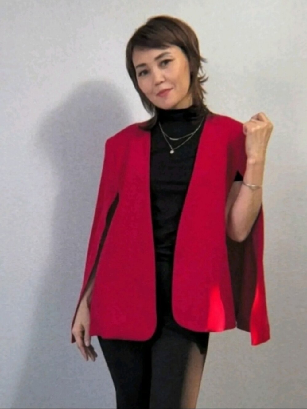 ZARA CAPE BLAZER JACKET RED SIZE S - Picture 14 of 16